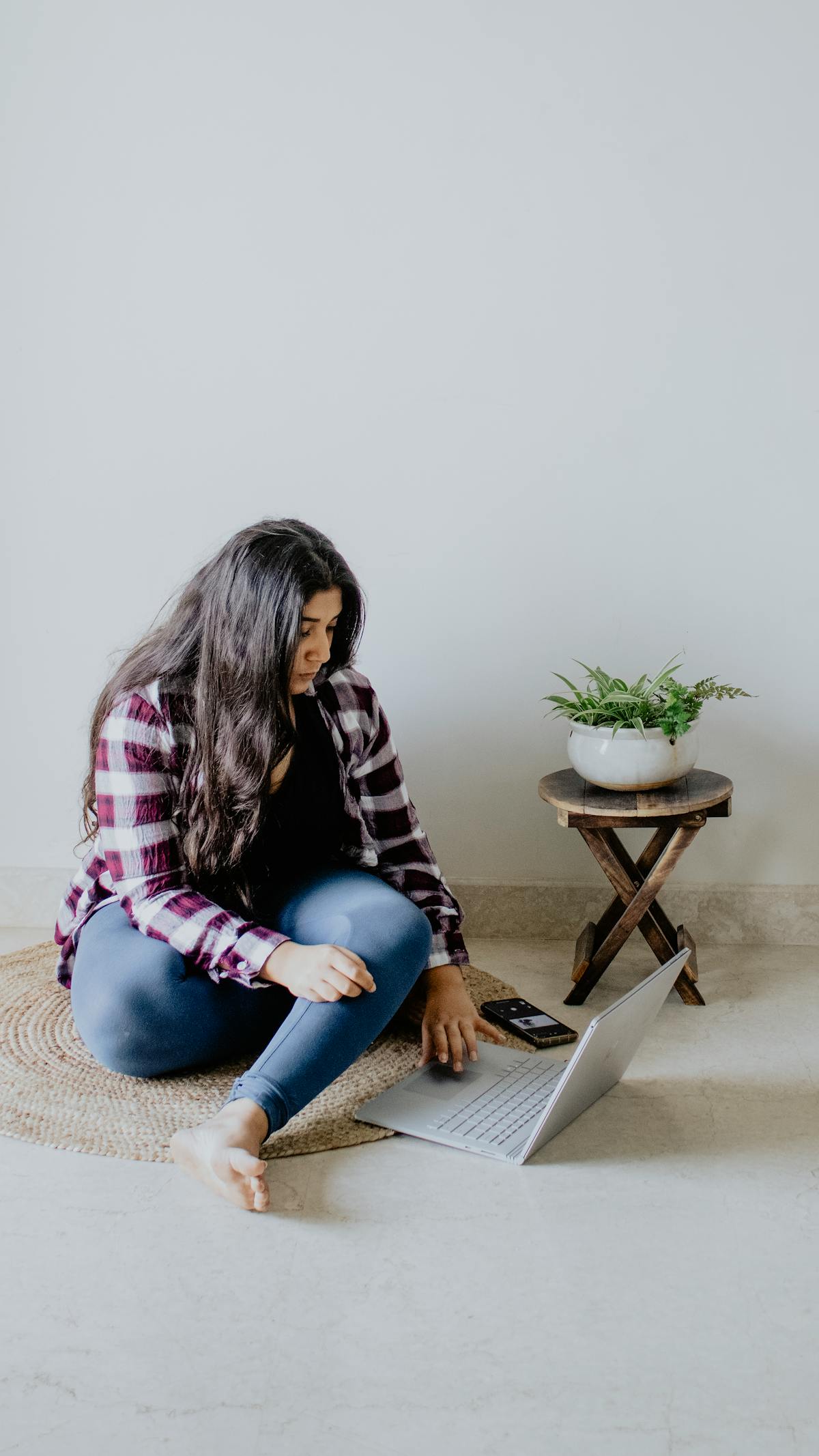 Indian woman working from home on a laptop